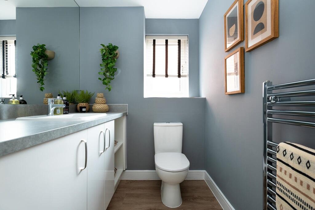 Convenient downstairs toilet with utility space