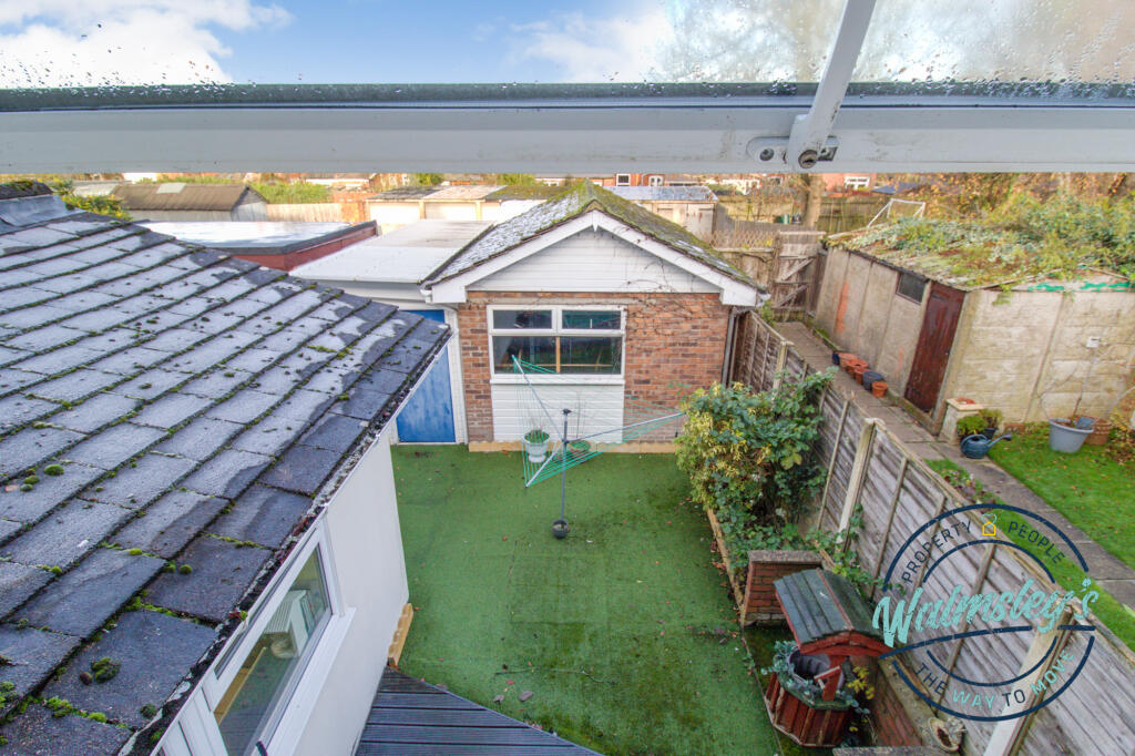 Rear gardens &amp; extended garage