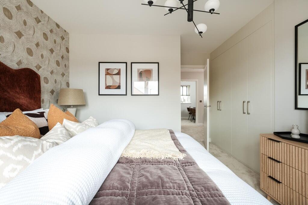 The king-size bedroom has space for fitted wardrobes