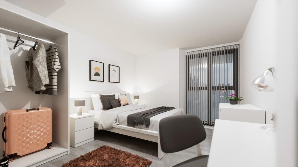 A beautifully designed double bedroom featuring...