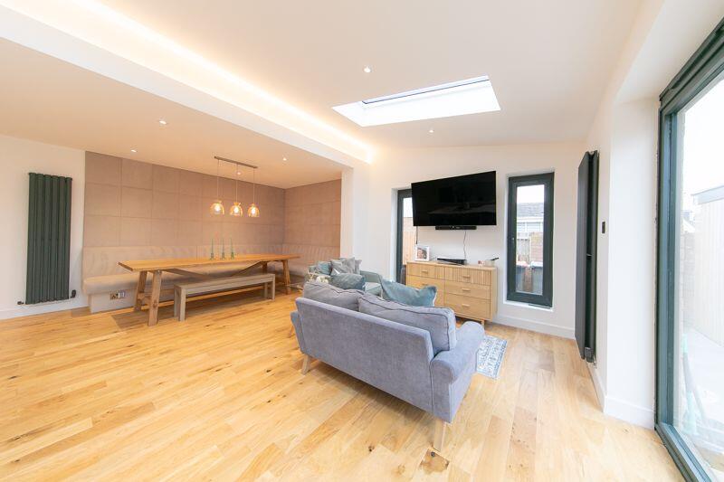 Open plan living and dining spaces