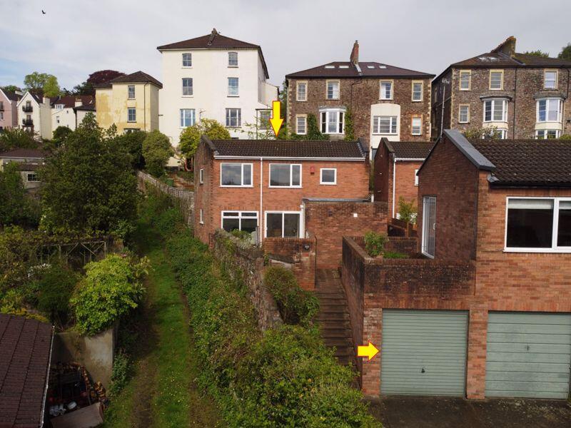 External (drone shot) with arrows