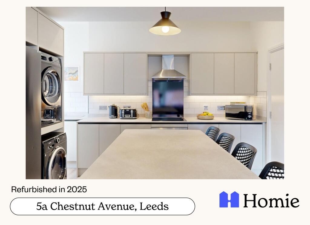 A modern, well-lit kitchen with ample workspace...