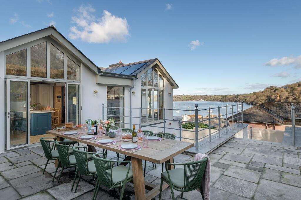 Rear Elevation with Patio_Yew Tree Cottage, Dittisham