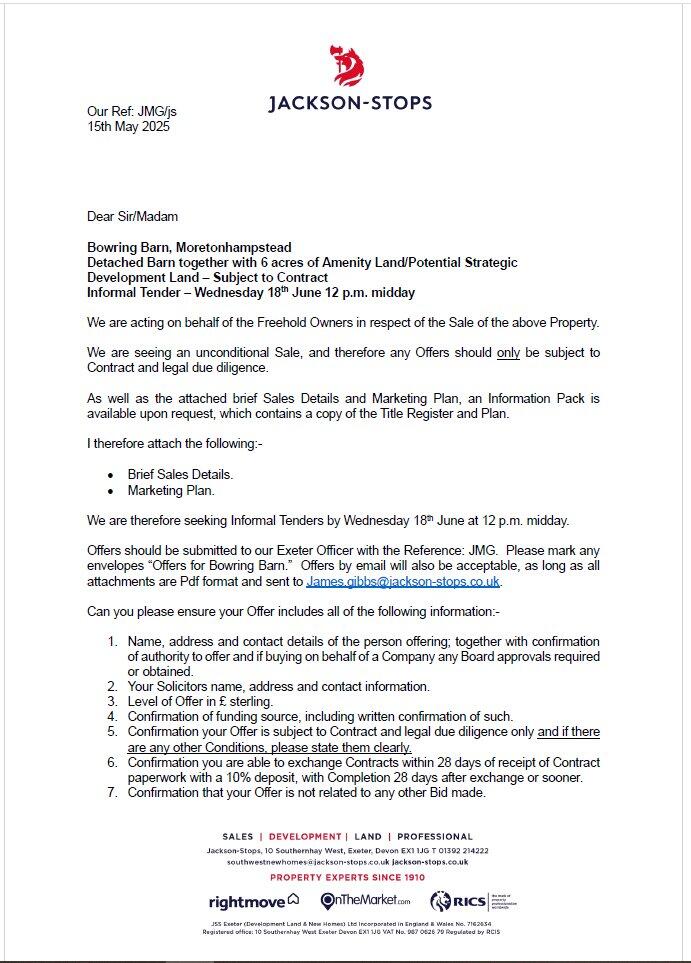 Tender Letter Page 1