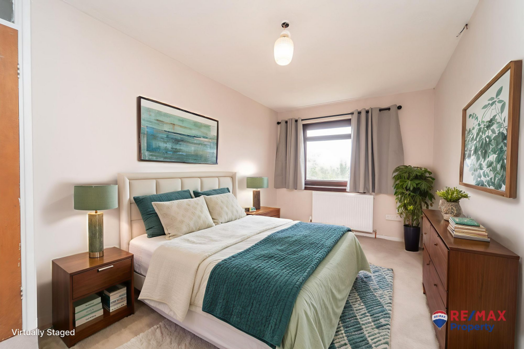 Virtually Staged Primary Bedroom