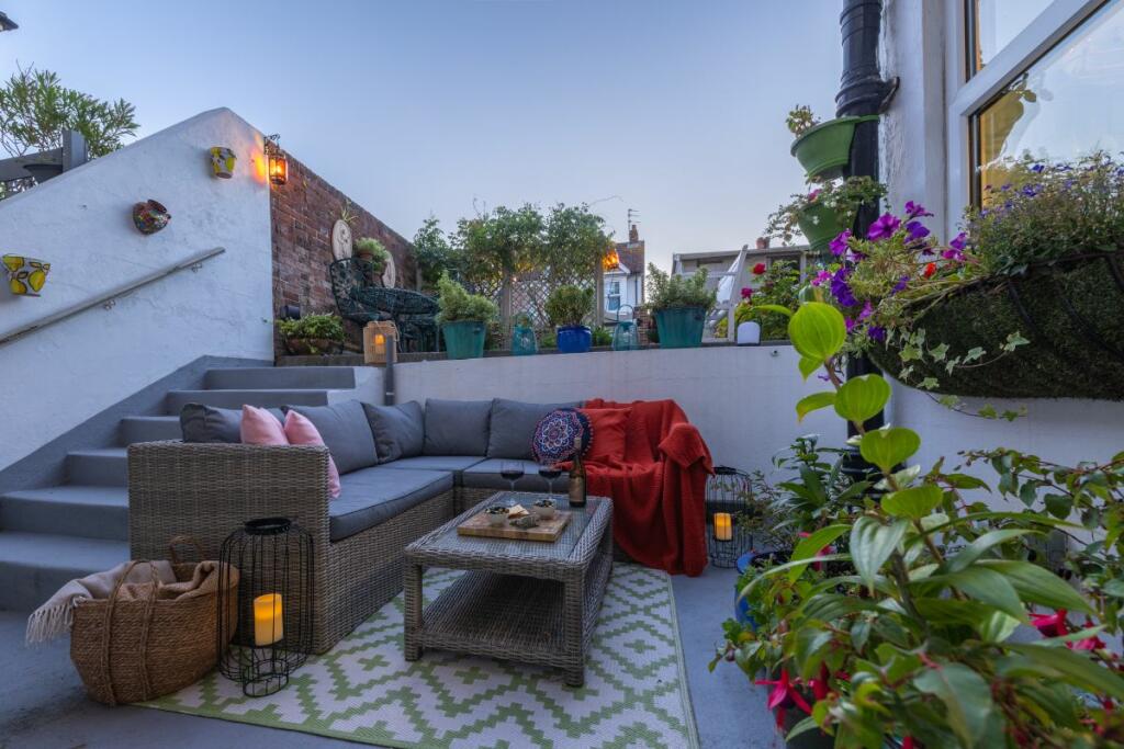 Twilight patio area