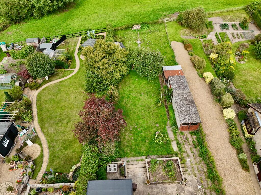 Drone shot of rear garden