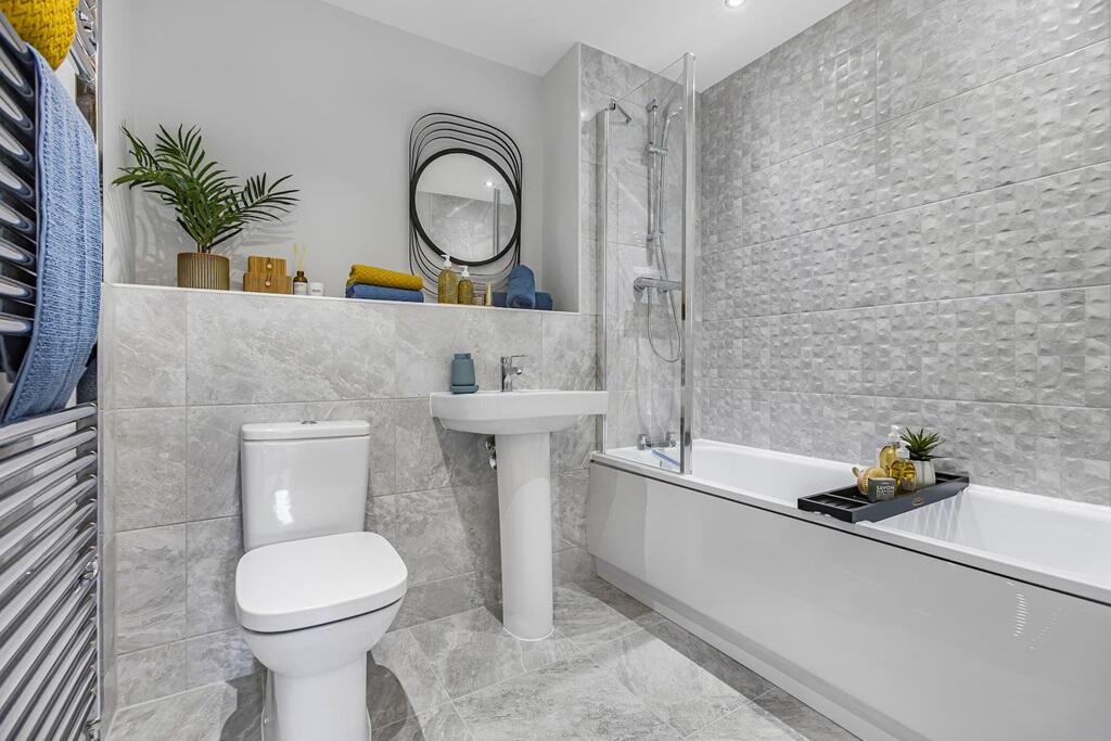 Beautifully designed bathroom with high quality fixture and fittings