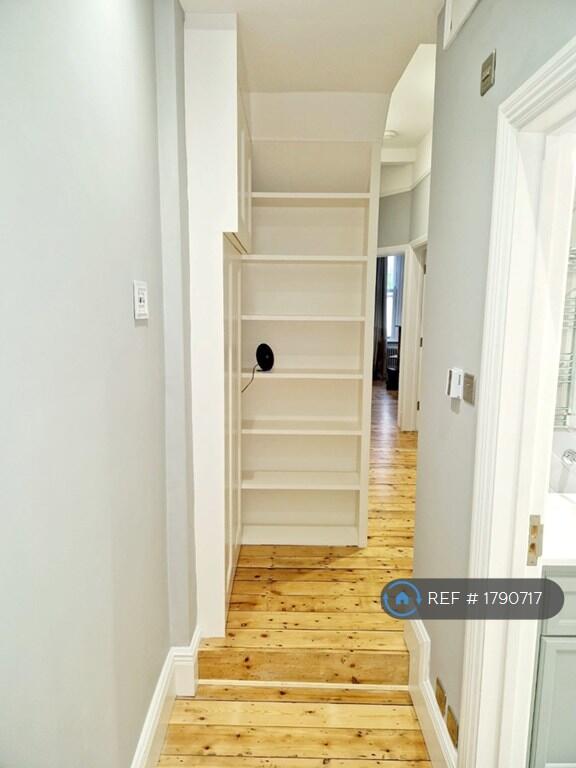 Built-In Bookshelves And Housed Utility Meters 