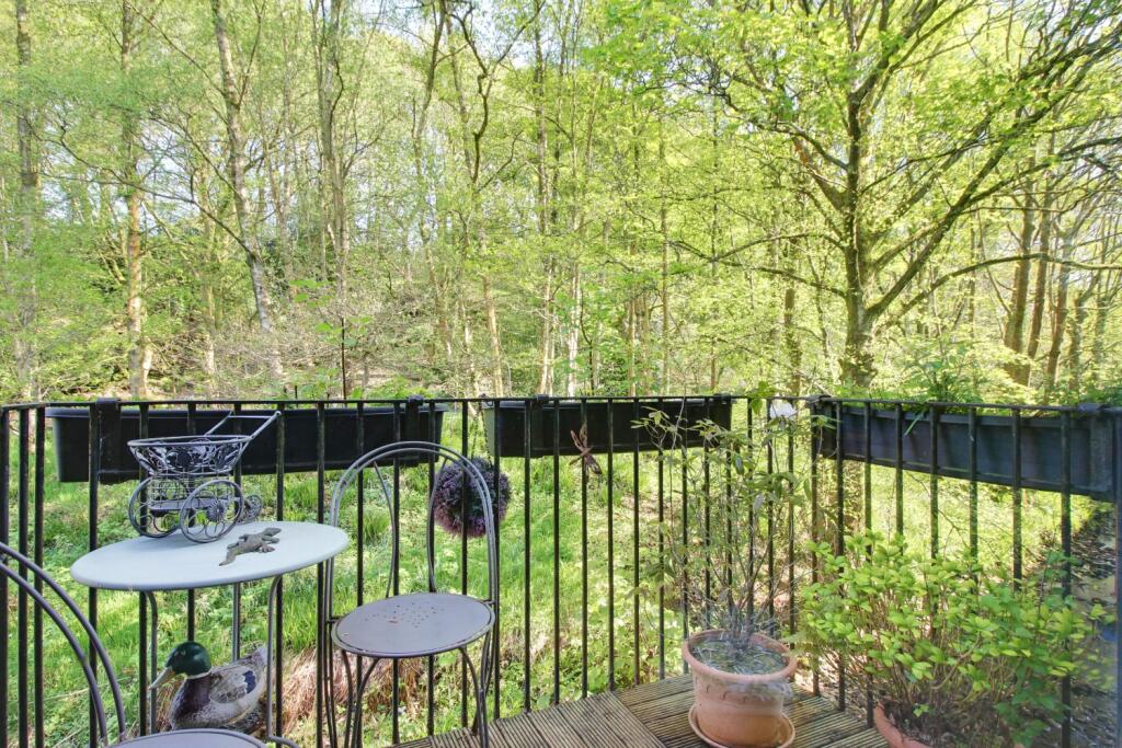Balcony overlooking river