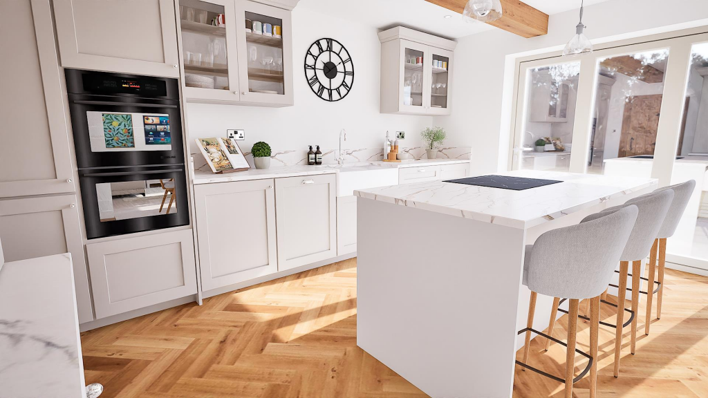 CGI Open Plan Living Dining Kitchen