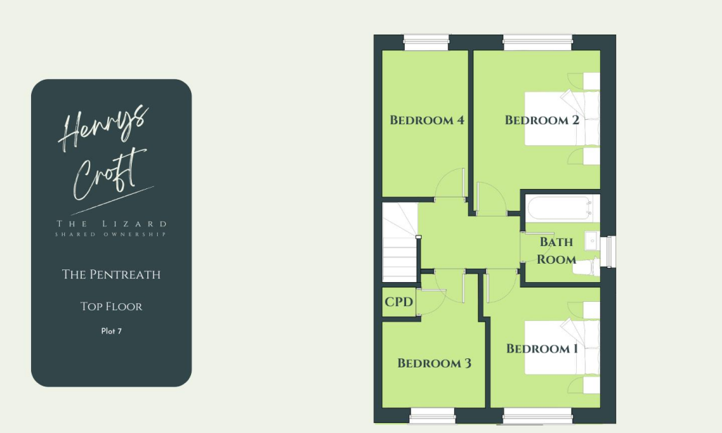 Henry's Croft - P7 Pentreath Top Floor Floorplan S