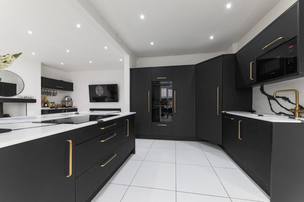 Kitchen, dining, family area