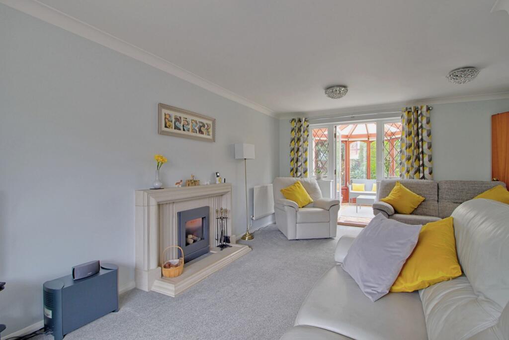 Shown from large box bay window