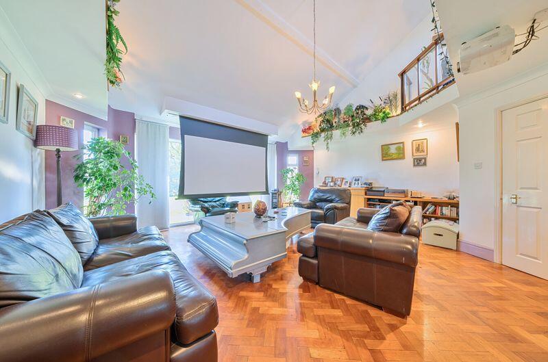 Lounge with projector screen down