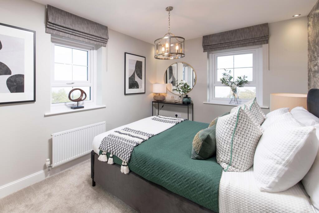Internal view of a bedroom in an Alderney house type