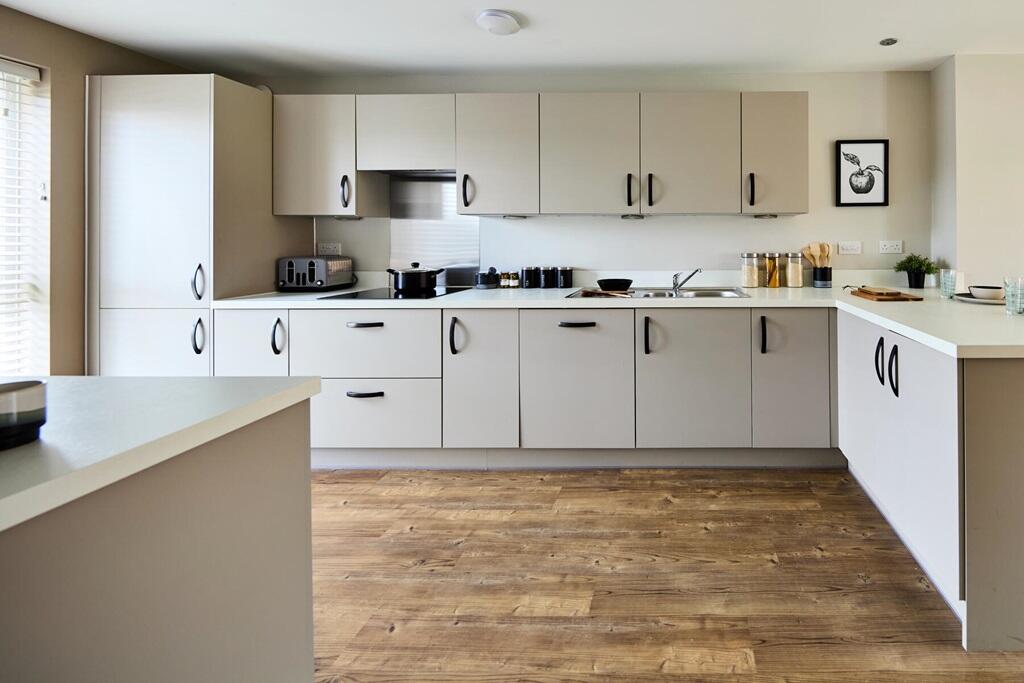 There's plenty of worktop space and storage in the spacious kitchen