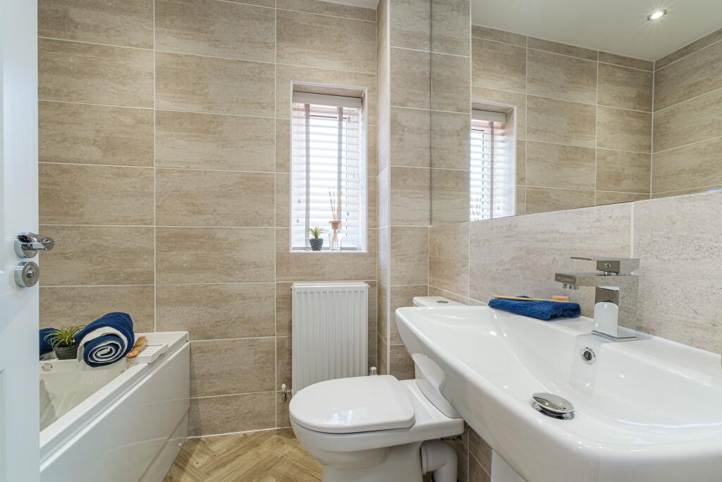 Interior view of the bathroom in our Kingsville home