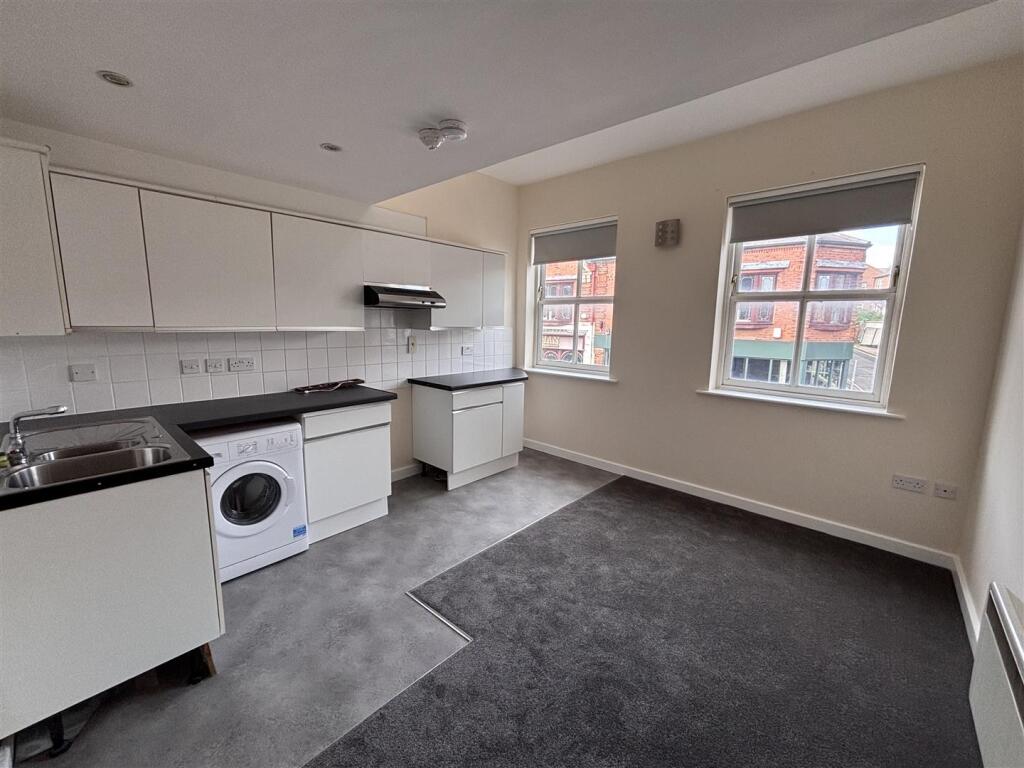 Living area and kitchen