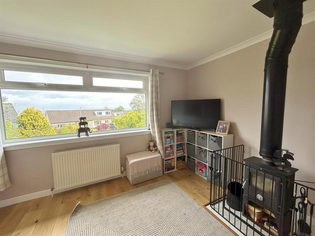 Lounge showing log burner