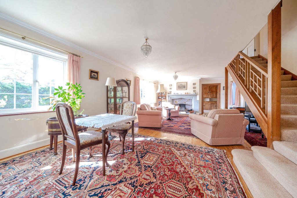 Double aspect Living Room with open fireplace