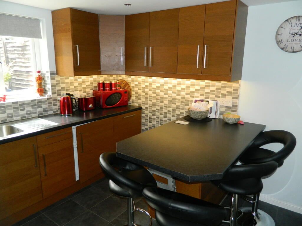 breakfast bar in kitchen