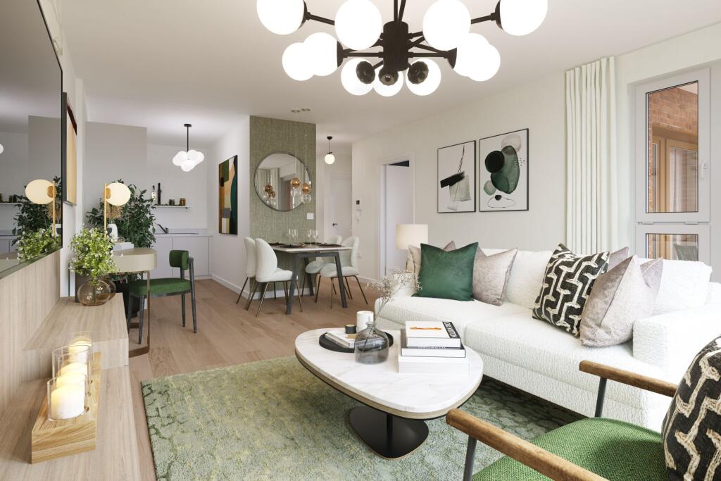 one bed kitchen living dining