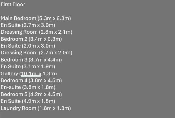 First Floor Room Sizes
