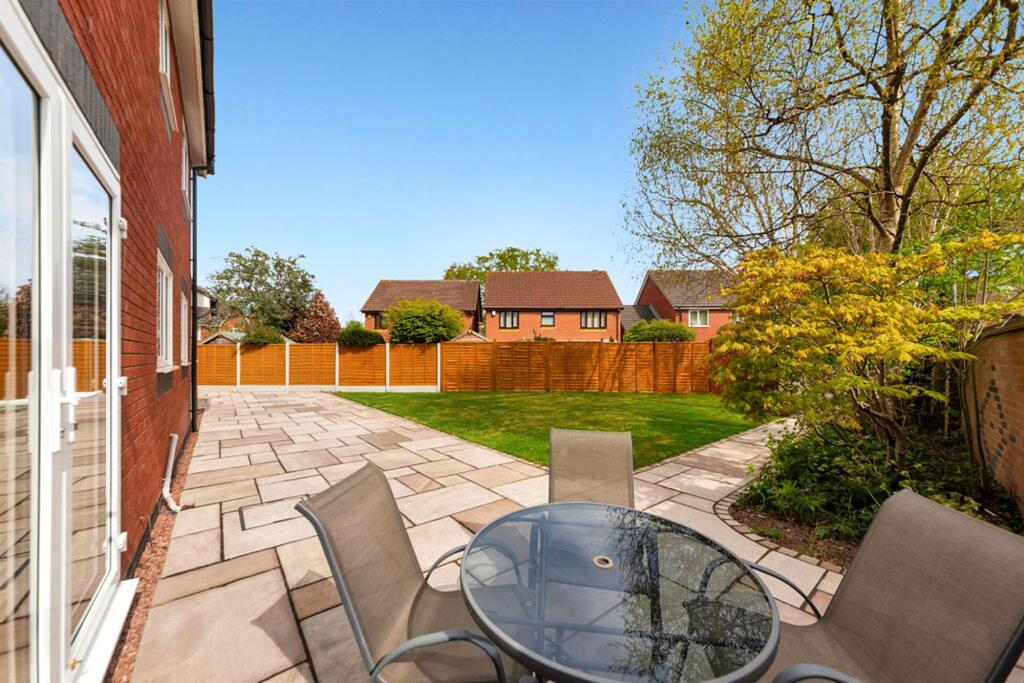 Rear Indian Sandstone Entertaining Patio &amp; Seating Area