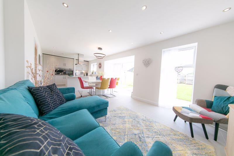 Open plan kitchen, living and dining ...