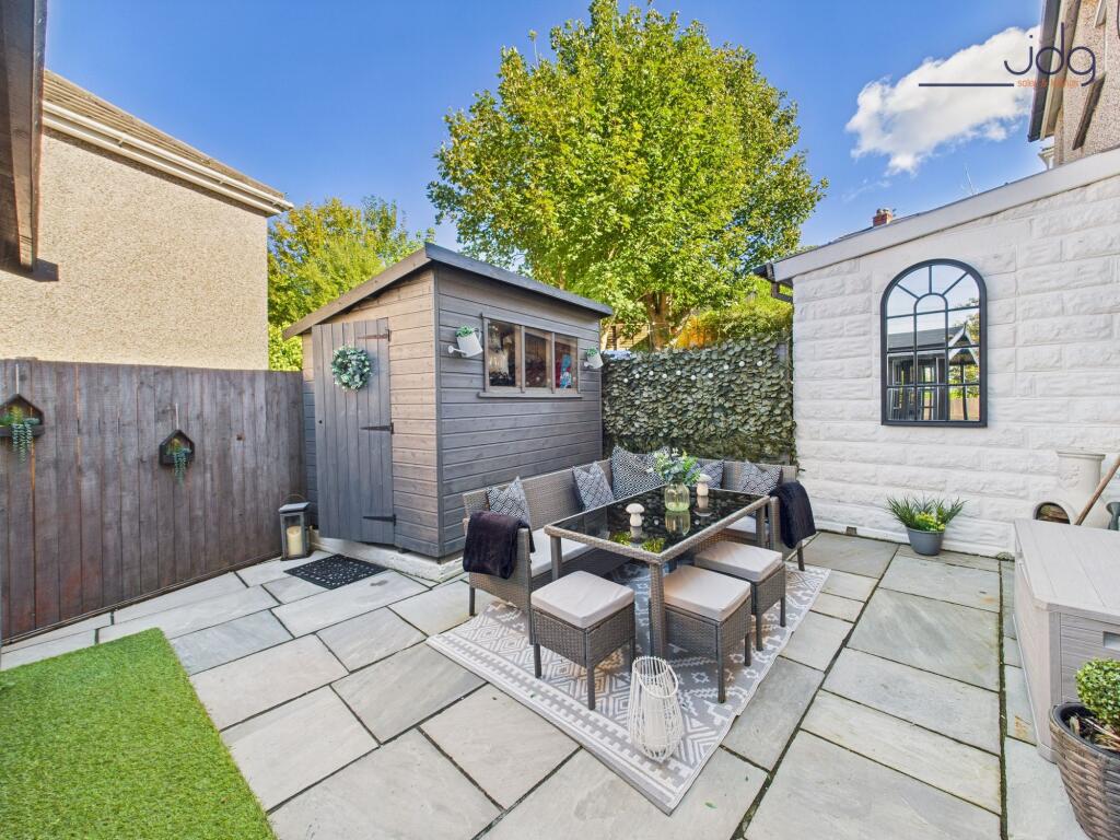 Flagged Garden and Summer House