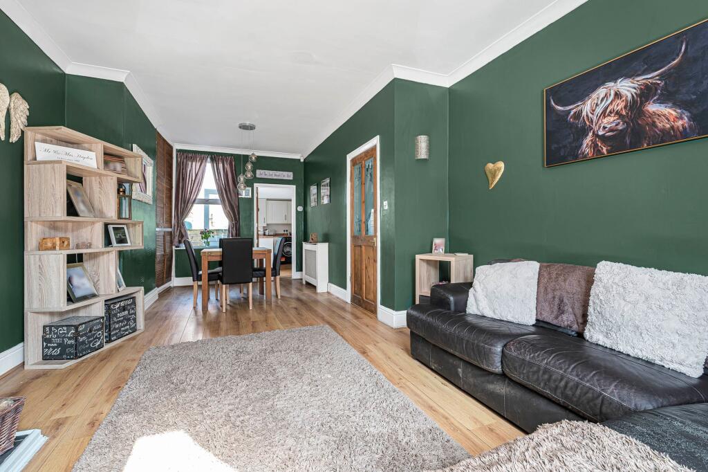 Living room into dining room