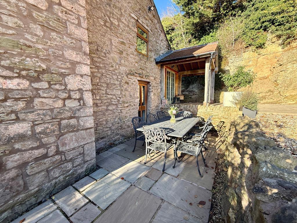 Space for morning coffee in summer