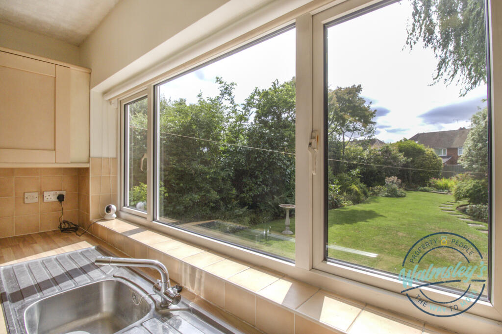 Views over garden from kitchen