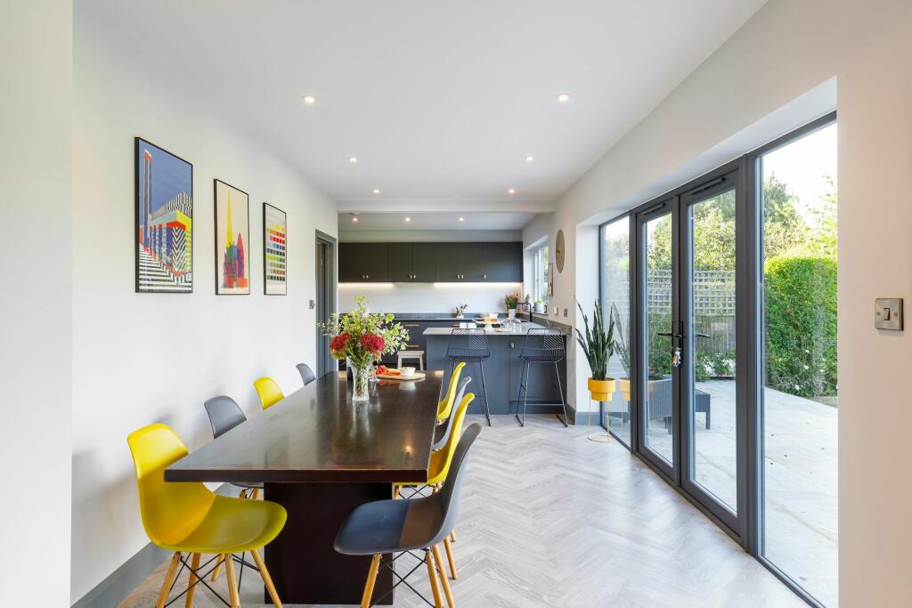 Kitchen and family room
