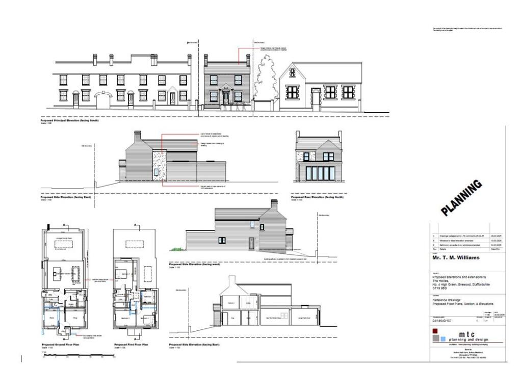 Elevations and plans