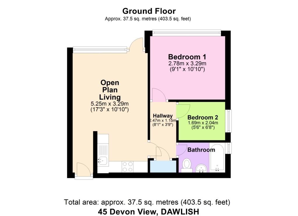 45 Devon View, DAWLISH - FLOORPLAN