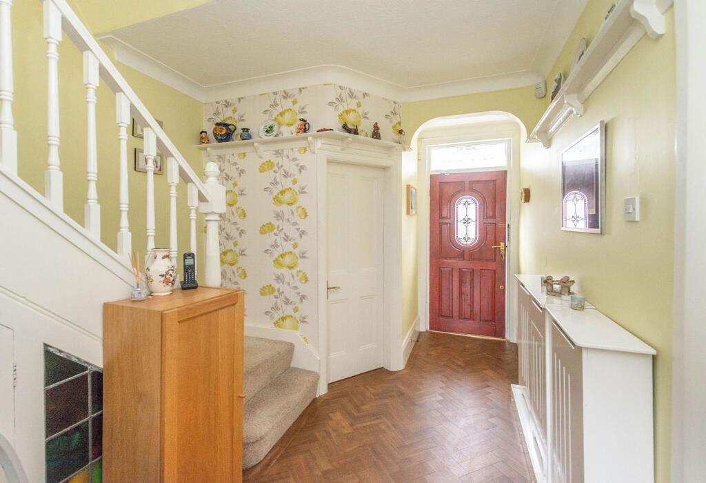 ENTRANCE HALLWAY LANDING AND STIRS TO BASEMENT