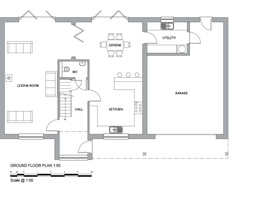 Ground floor floorplan - House 1