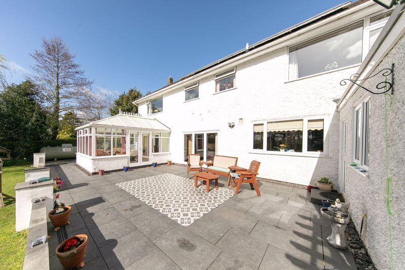 Rear elevation and patio