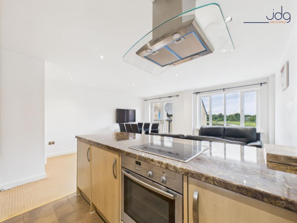 Open Plan Kitchen, Dining, Living with Juliet Balcony