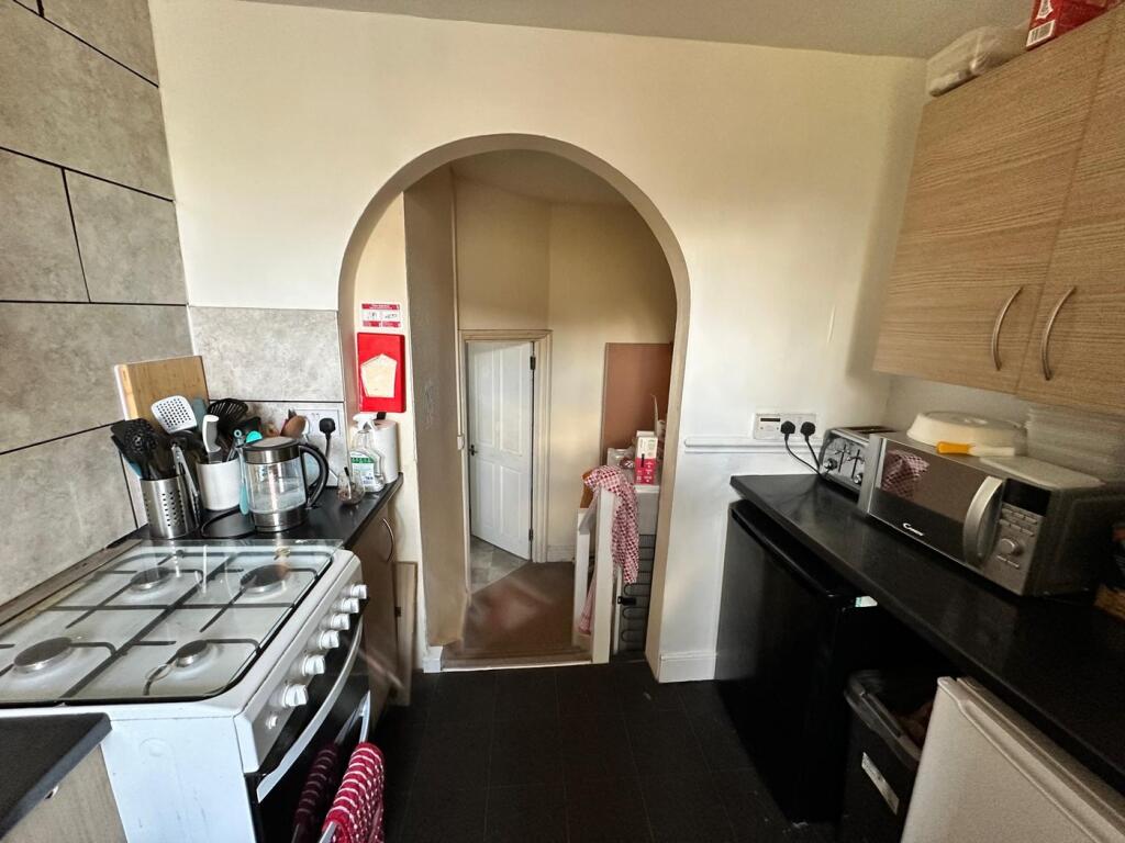 This charming kitchen features ample storage an...