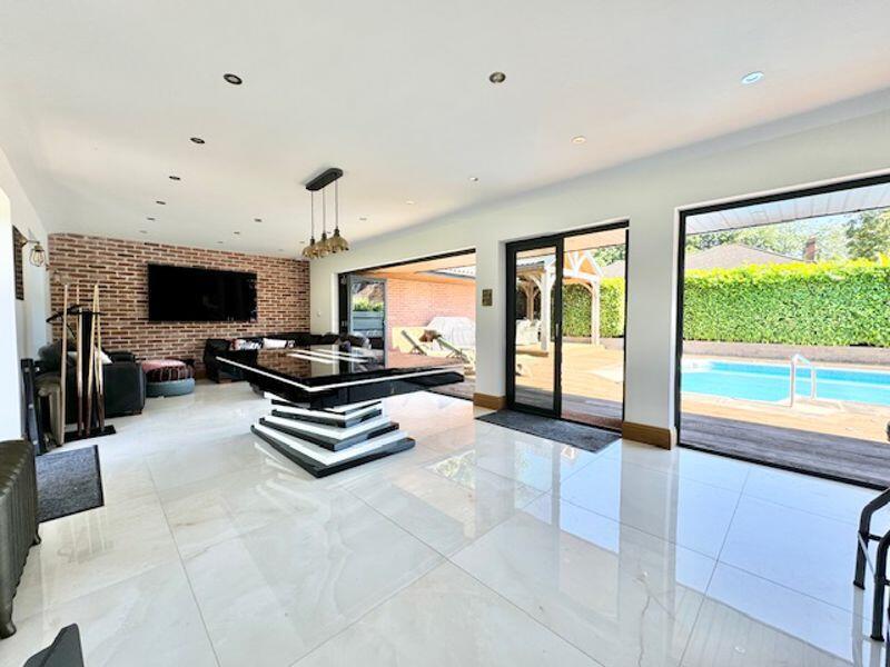 Pool table and lounge areas