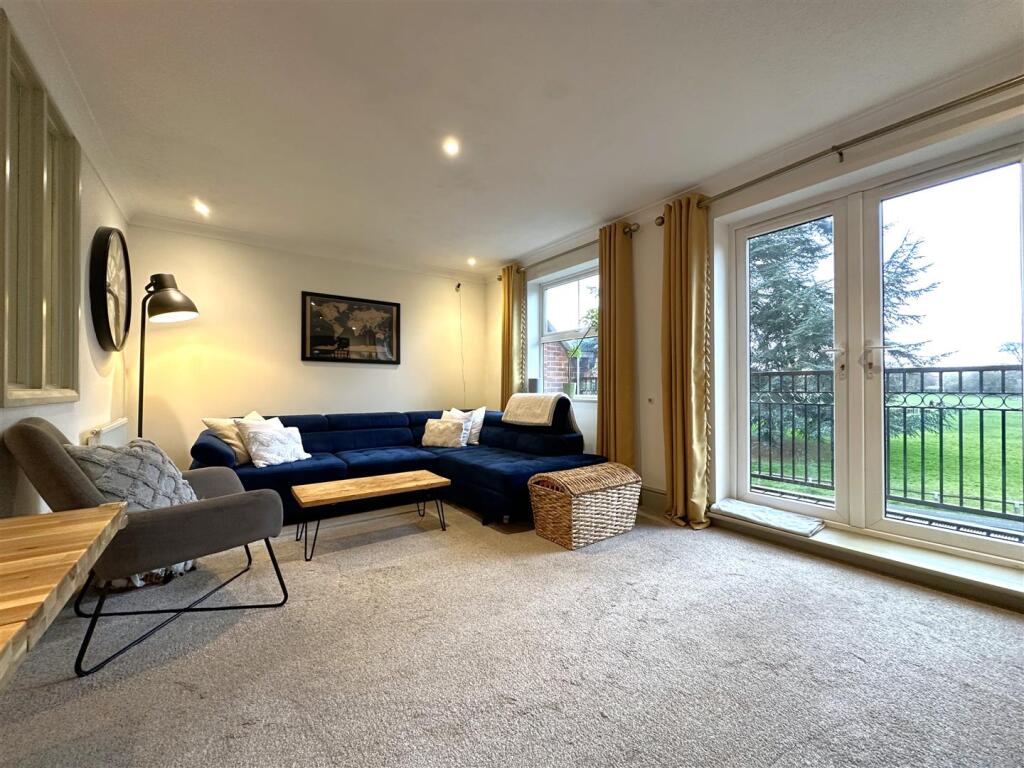 Living Room With French Doors 158