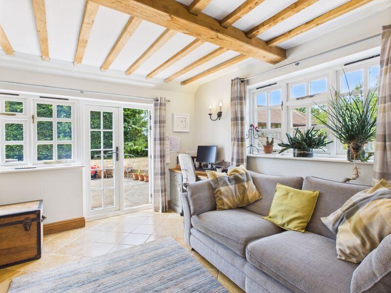 Study with doors to garden 