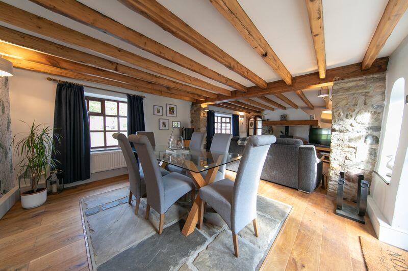 Dining area and living room