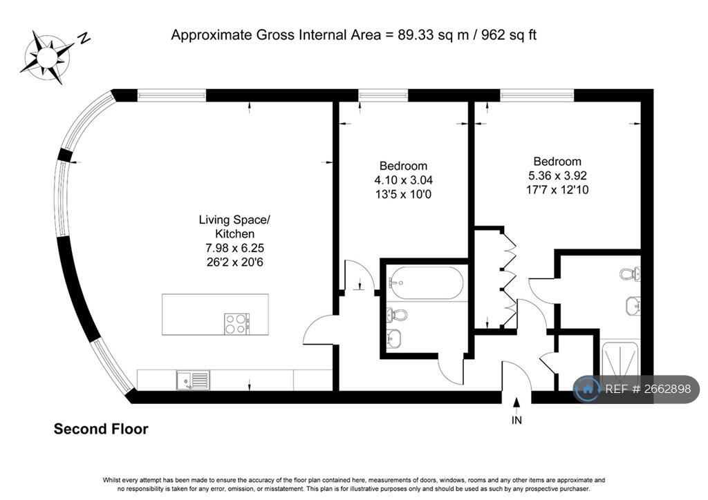 Note: Correct Area 990sq Ft