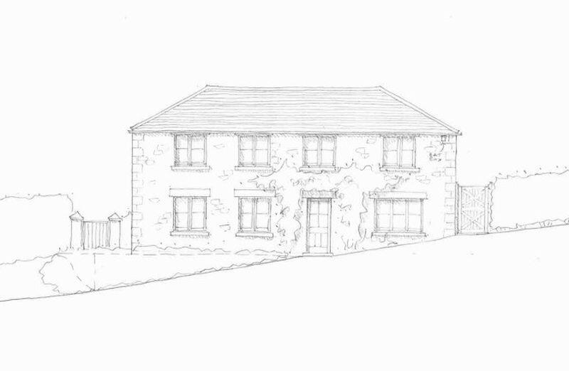 Architect drawing proposed house