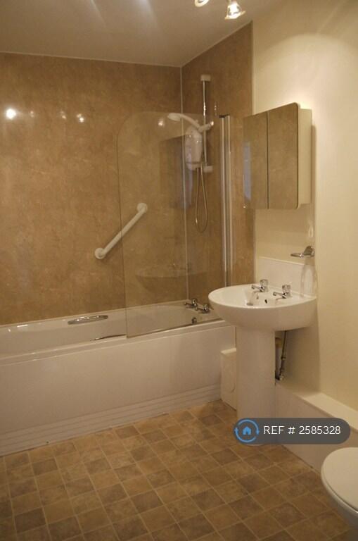 Bathroom With Bath And Shower Over